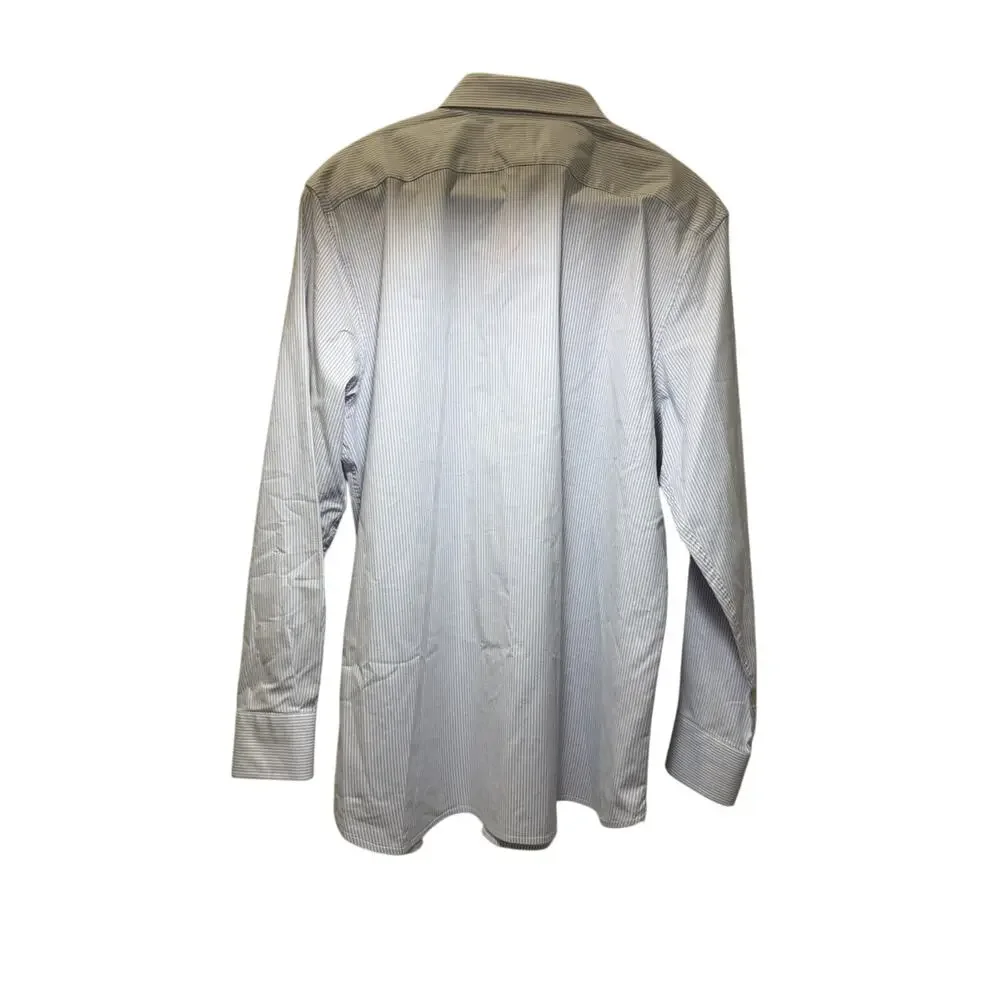 Banana Republic Tailored Slim Fit Dress Shirt Pinstripe L EUC